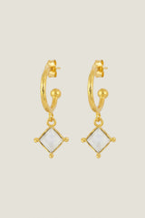 Lyra Earrings | Gold/White
