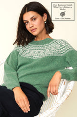 Fairisle Crewneck Sweater | Jade Green/Cream