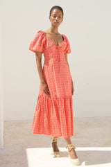 Zillah Dress | Geo Floral Pink/Orange
