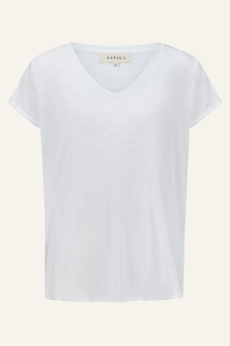 V-Neck Cotton T-Shirt | White