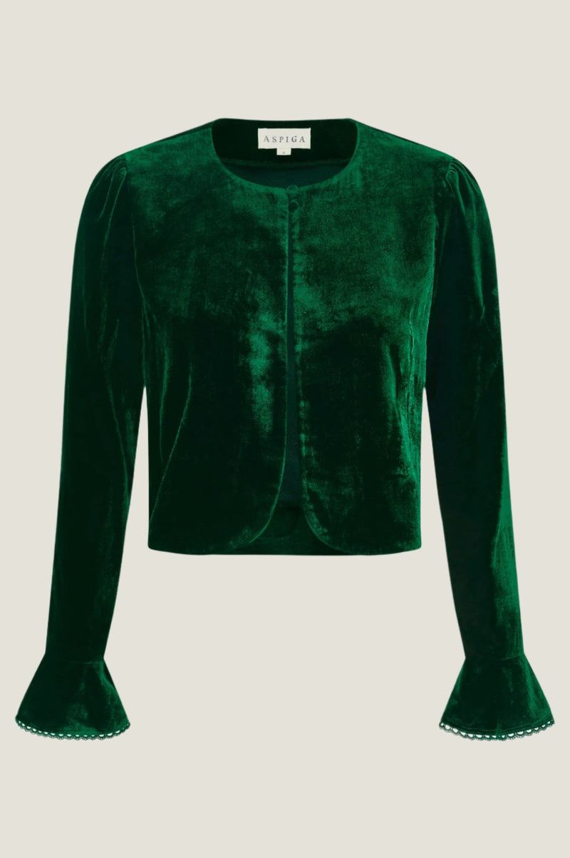 Adie Velvet Shrug | Emerald