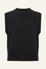Merino Wool Knitted Short Tank | Black