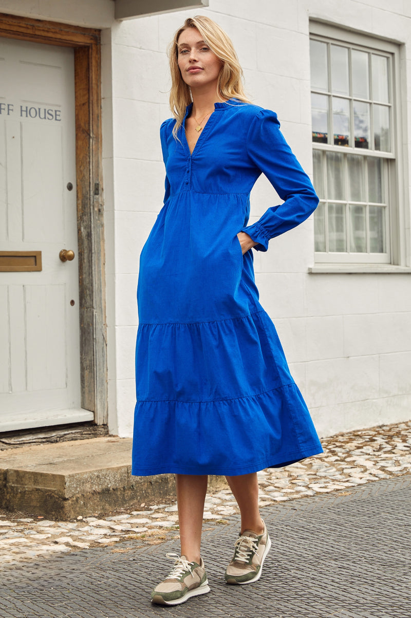 Liv Corduroy Dress Cobalt