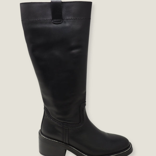 ALPE Trento Knee High Leather Boot Black