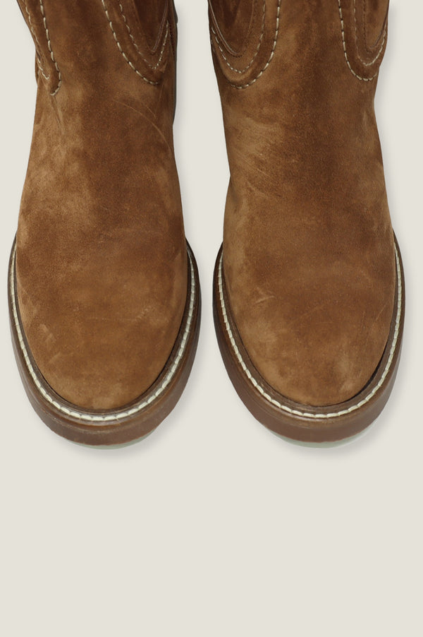Trento Knee High Suede Boot | Tan