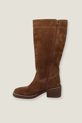 Trento Knee High Suede Boot | Tan