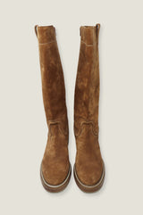 Trento Knee High Suede Boot | Tan
