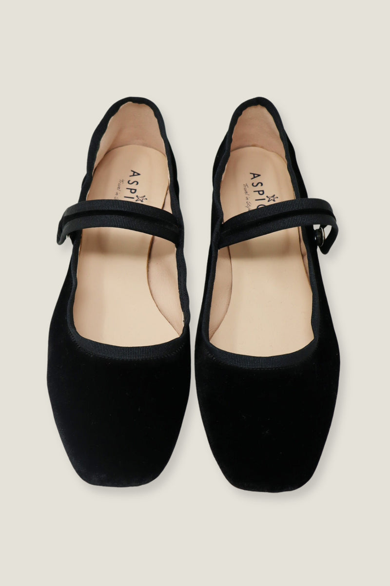 Velvet Mary Jane Black Aspiga