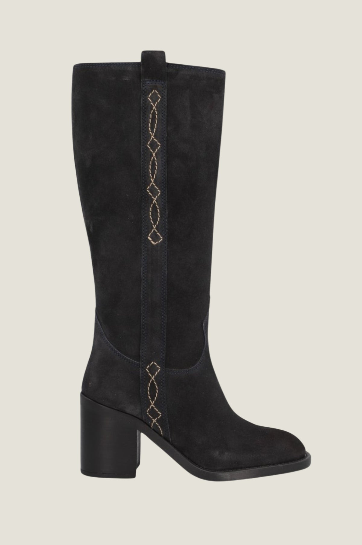 Selena Knee High Suede Boot Dark Navy - Main Image