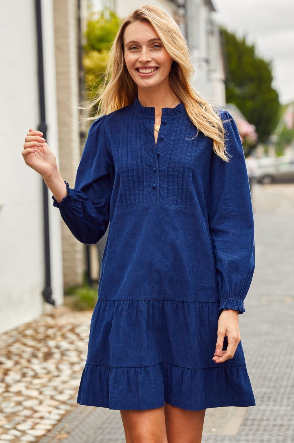 blue spice corduroy dress Aspiga Ladies Sustainable Stema Mini Navy Size:SP AM-BS-11304 leaf falling ASOS DESIGN one shoulder Corduroy printed