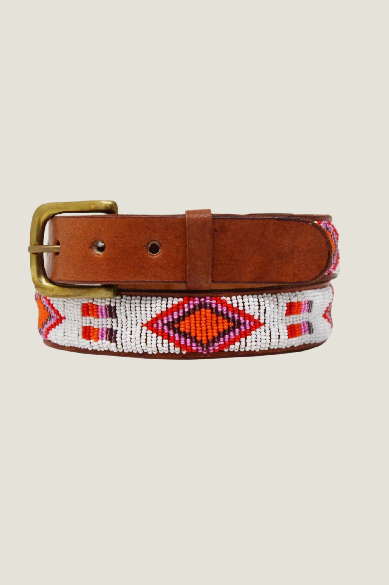 Diamond and Squares Unisex Leather Belt