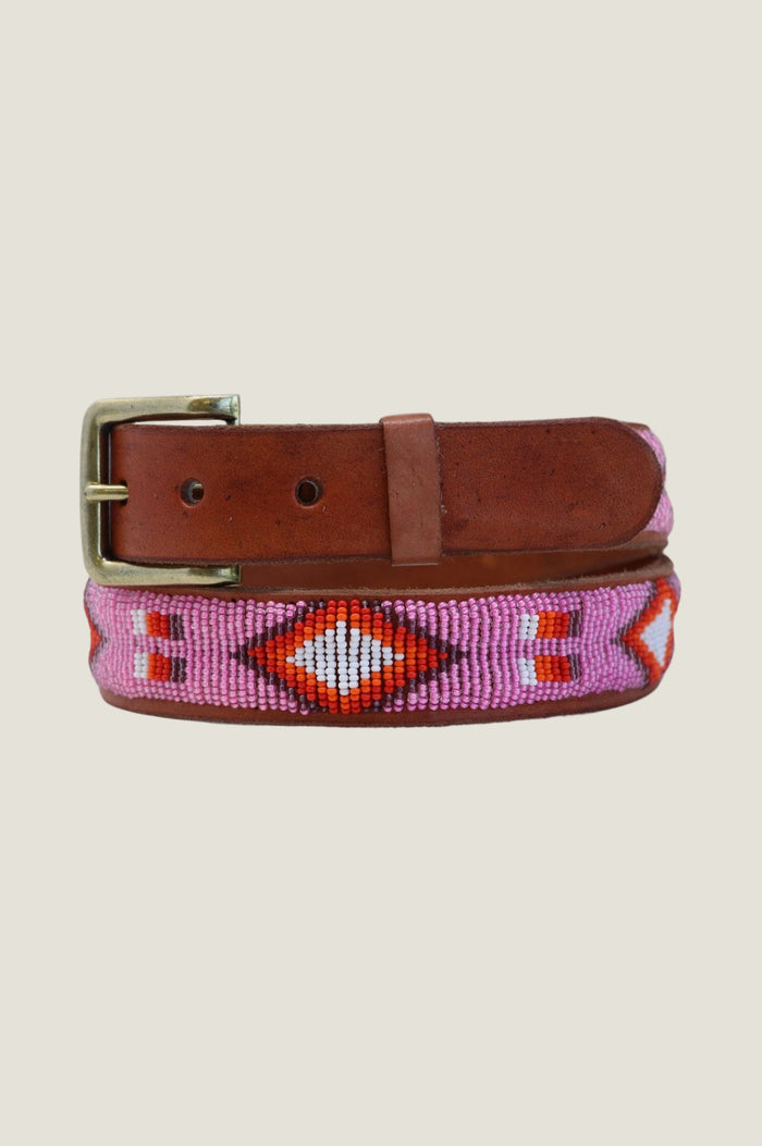 aspiga Diamond and Squares Leather Belt