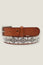 Triangle Leather Belt | White/Silver