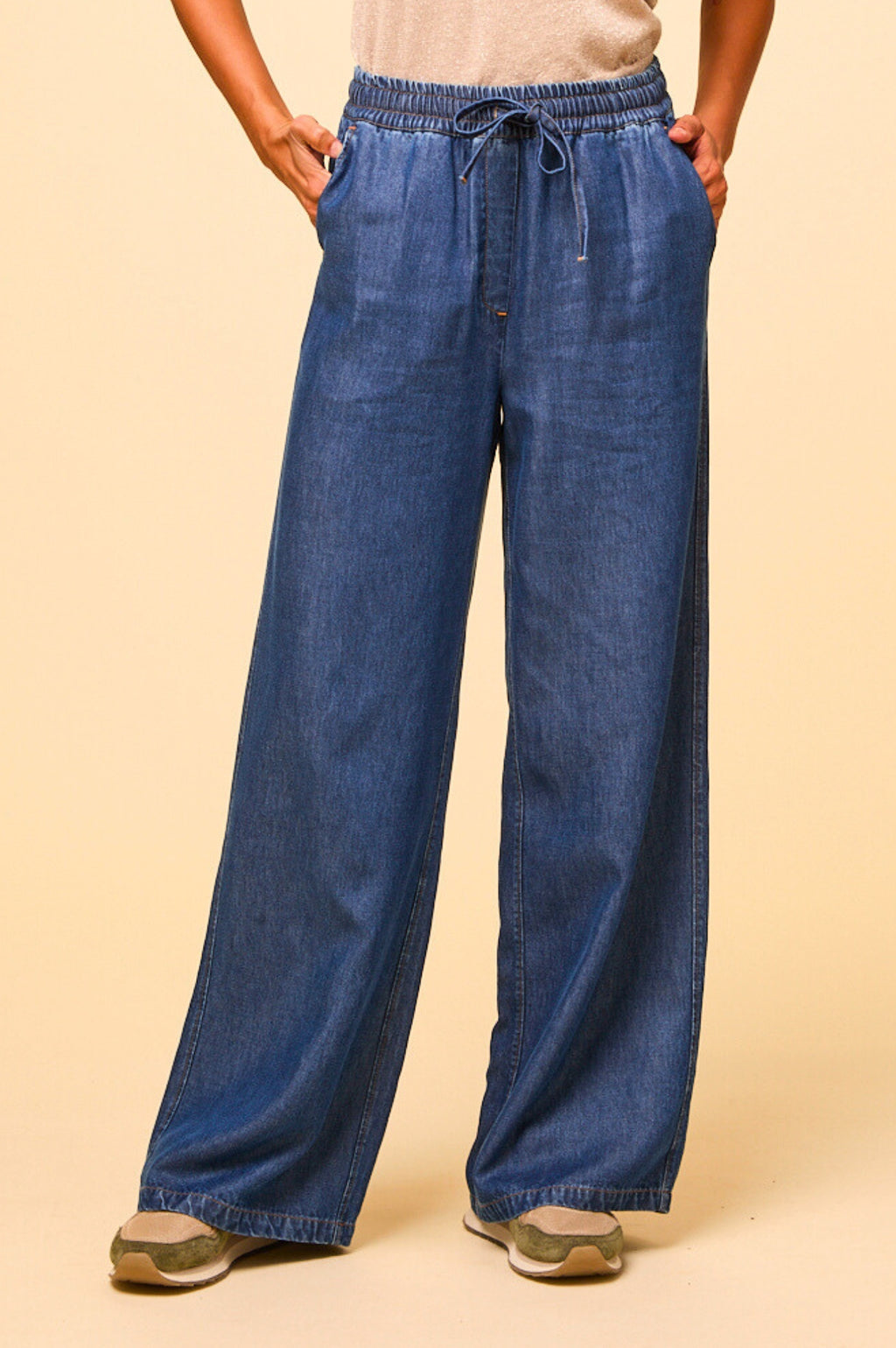Juliana Drawstring Tencel Trouser Chambray