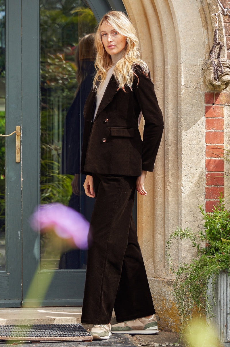 Brooke Stretch Corduroy Trouser | Chocolate