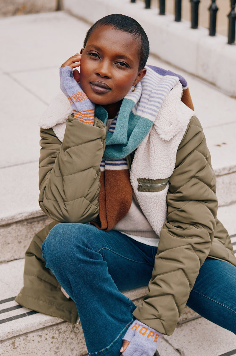 Ness Lambswool Scarf | Purple/Brown/Turquoise