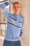 Merino Wool Stripe Hearts Quarter Zip | Blue/Cream/Navy