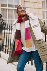 Rona Lambswool Scarf | Pink/Brown
