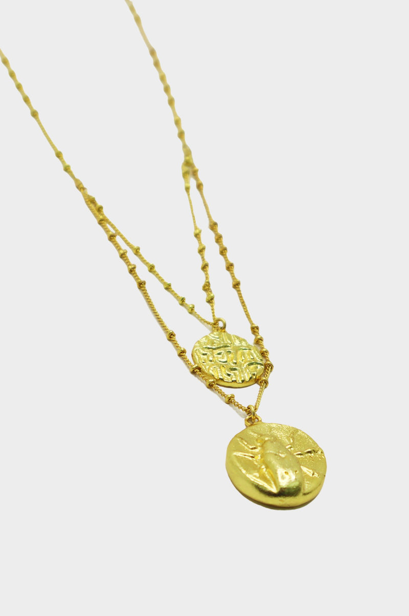 Beetle Necklace | Gold