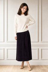 Dropped Waist Baby Cord Skirt | Aubergine