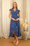 Demi Organic Cotton Wrap Dress | Shell Navy/White
