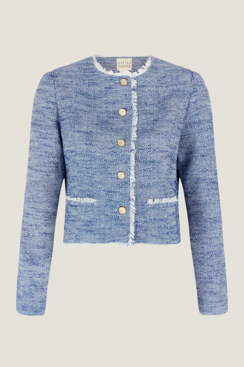 Violet Boucle Jacket | Blue/White