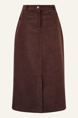 Mallory Stretch Corduroy Skirt | Chocolate