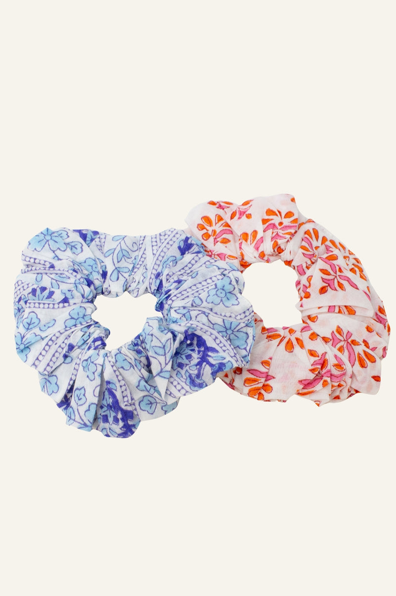 Block Print Scrunchie | Blue