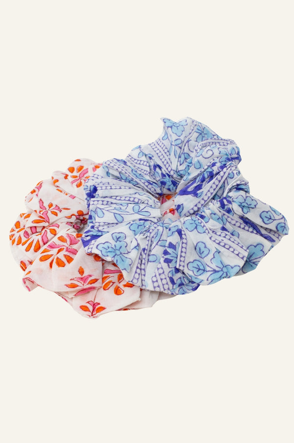 Block Print Scrunchie | Blue