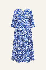 APPROVED * Emma Organic Cotton Dress | Cobalt/White - Aspiga