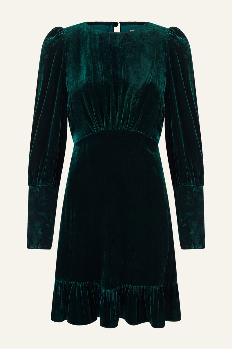 Esmee Velvet Short Dress | Emerald