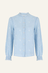 Cosima Organic Cotton Shirt | Blue/White