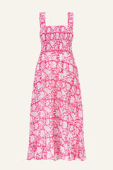 Rhianna Organic Cotton Dress | Pink/White