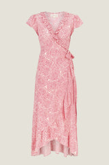 APPROVED Demi EcoVero™ Wrap Dress | White/Pink - Aspiga