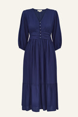 Jyoti Rayon Dress | Navy - Aspiga