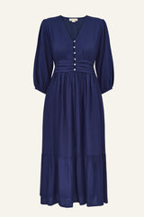 Jyoti Rayon Dress | Navy