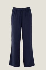 Organic Cotton Cheesecloth Trouser | Navy - Aspiga