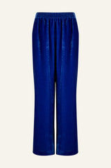 Velvet Side Stripe Trousers | Azure Blue