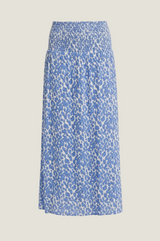 Brady Viscose Crinkle Skirt | White/Blue