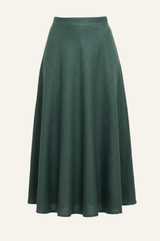 APPROVED * A-Line Linen Skirt | Teal - Aspiga