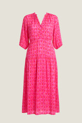 Annabel EcoVero™ Dress | Bloom Pink/Red