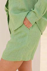 Alexandra Short Linen Shorts | Green