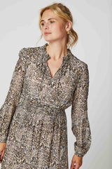 Ana Lamu Gold Dress | Beige/Gold