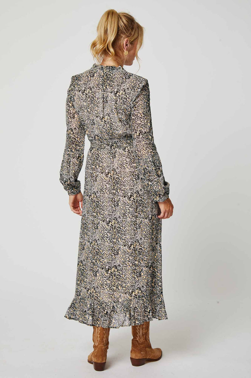 Ana Lamu Gold Dress | Beige/Gold