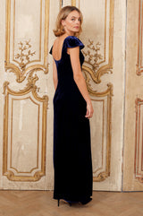 Lilah Velvet Maxi Dress | Navy