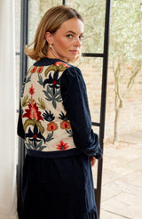 Pia Embroidered Gilet | Ecru/Multi