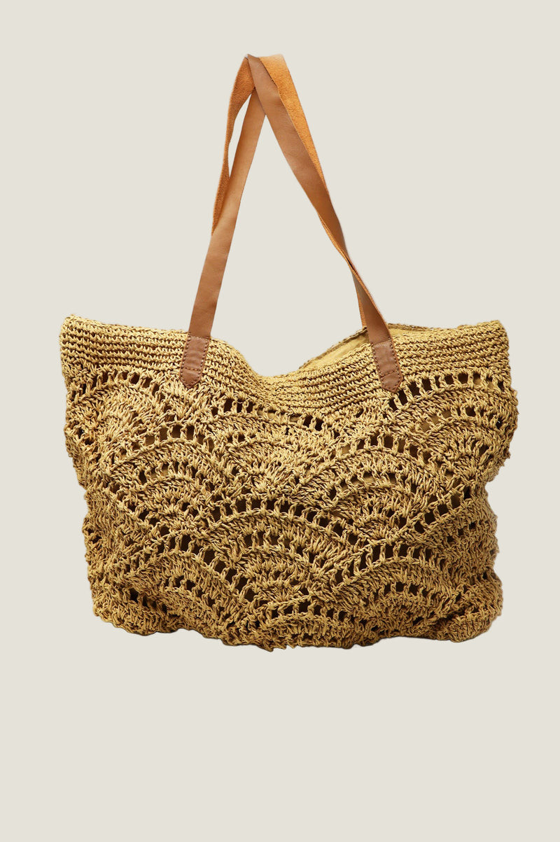 Aspiga Ladies Sustainable Raffia Crochet Bag Natural ONE SIZE