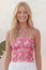 Shirred Bandeau Top | Pink/White