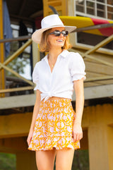 Olive Cheesecloth Blouse | White