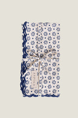 Block Print Christmas Napkins | Blue/White